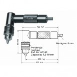 Cabezal angular a 90º para taladros + portabrocas con llave